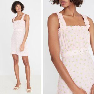 NWT Faithfull the Brand Midsummer Mini Dress Pink Luda